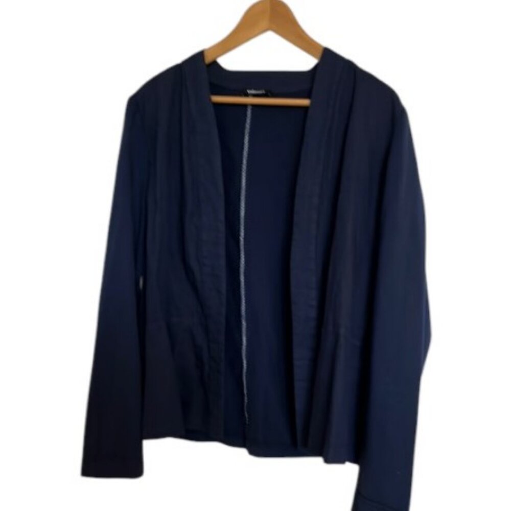 Sigrid Olsen navy blue open cardigan size 12